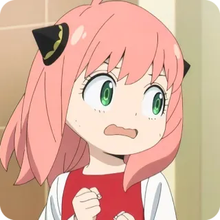🙂 Anya Forger Spy x Family Anime, Kreskówka, Spy x Family, Anya Forger, Postać, Dziewczyna, Zmartwiona telegram sticker