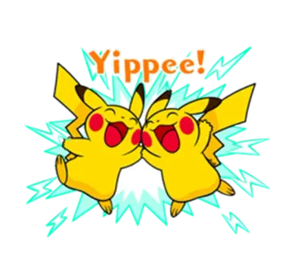 ⚡ Pikachu Yippee! pokemon, pikachu, kreskówka, hura, świętowanie, słodki, żółty telegram sticker