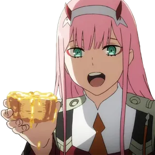 🍯 Zero Two Darling in the Franxx Anime, Personaggio, Darling in the Franxx, Zero Two telegram sticker