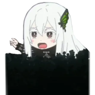 🙁 Echidna Re:Zero Anime, Equidna, Re:Zero, Bruja, Lindo, Sticker whatsapp sticker
