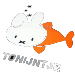 🐟 Miffy TONIJNTJE Miffy, Nijntje, ปลา, กระต่าย, การ์ตูน telegram sticker
