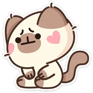 😐 chat, sticker, mignon, animal, kawaii, coeur telegram sticker