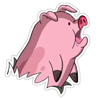 😳 Waddles Gravity Falls cartoon, pig, animal, Waddles, Gravity Falls telegram sticker