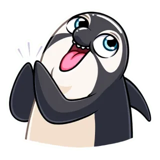👏 펭귄, 만화, 박수, 귀여운, 동물, 행복한 telegram sticker
