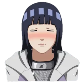 🤗 Hinata Hyuga Naruto 히나타, 나루토, 애니메이션, 볼 빨개짐, 수줍음, 귀여운 telegram sticker
