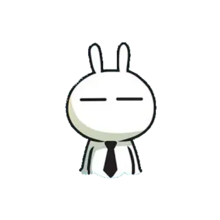 😩 conejo, corbata, dibujos animados, personaje telegram sticker