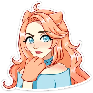 🤔 Cartoon, Katzenmädchen, Anime, Handschuhe, Mädchen, süß telegram sticker