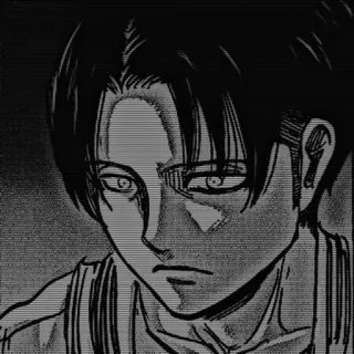 🎵 Levi Ackerman Attack on Titan anime, manga, levi, attack on titan, aot, serious, character whatsapp sticker