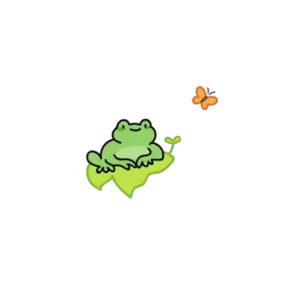 🍃 ếch, bướm, thiên nhiên, hoạt hình, động vật, lá cây telegram sticker