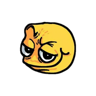 😏 Emoji, Smug, Espressione, Faccia, Cartone animato, Adesivo telegram sticker
