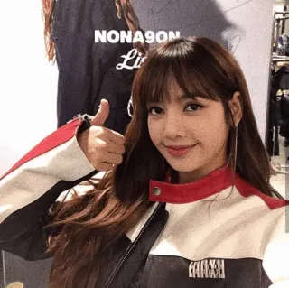 💋 Lisa NONA9ON Lisa, Blackpink, Thumbs up, Female, Singer, K-pop, Asian telegram sticker