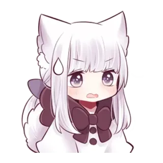 😅 Chibi, Anime, Lindo, Chica, Orejas, Kawaii telegram sticker