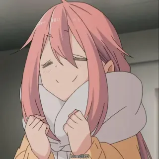 😁 Nadeshiko Kagamihara Yuru Camp Аниме, Персонаж, Милый, Надэсико Кагамихара, Юру Кэмп, Кемпинг, Розовые волосы telegram sticker