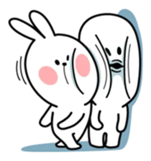 😡 Мультфильм, Кролик, Призрак, Милый, Анимация telegram sticker