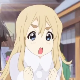 😠 Anime, Garota, Fofa, Desenho animado, Personagem, Loira, Surpresa telegram sticker