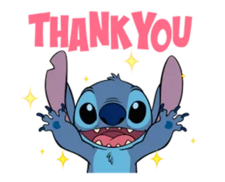 👏 Stitch Lilo & Stitch THANK YOU спасибо, стич, лило и стич, благодарность, мультфильм, анимированный whatsapp sticker