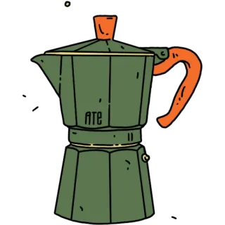☕️ ATE café, cafeteira italiana, italiano, expresso, cozinha, cozinhar telegram sticker
