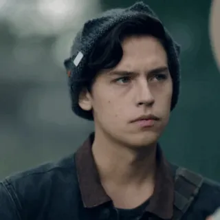 ➖ Jughead Jones Riverdale Jughead Jones, Riverdale, Cole Sprouse, Série ado, Portrait de personnage, Bonnet telegram sticker