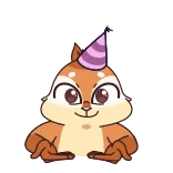 🎉 белка, мультик, животное, колпак, милый telegram sticker