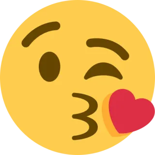 😘 emoji, kiss, heart, face, wink, love, yellow telegram sticker