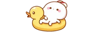 🌳 character, cute, kawaii, duck, pool float whatsapp sticker