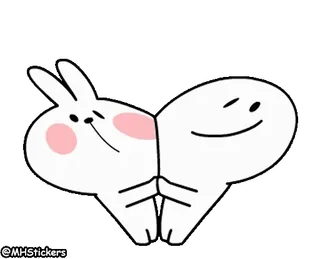 🥴 ウサギ, 棒人間, マンガ, 可愛い, 面白い, 挨拶, フレンドリー whatsapp sticker