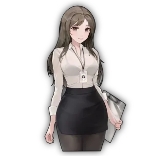 🔥 anime meisje, kantoor medewerker, personage, vrouw, rok, professioneel telegram sticker