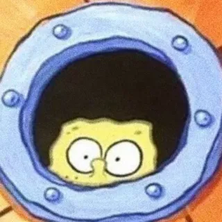 🧽 SpongeBob SquarePants SpongeBob, Phim hoạt hình, Nickelodeon, Vui nhộn, Meme, Nhìn trộm, Lỗ telegram sticker