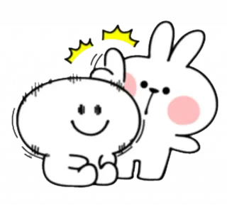 👋 うさぎ, 漫画, かわいい, kawaii, 友情, 友達 telegram sticker