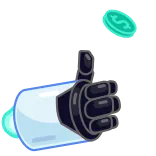 👍 money, thumb up, currency, success, like telegram sticker