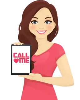 🤙 CALL ME ruf mich an, frau, herz, anfrage, einladung whatsapp sticker