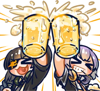 🍻 Bier, Toast, Feier, Prost, Anime, Trinken whatsapp sticker