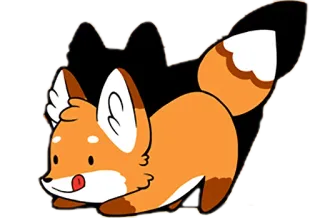 🏂 лиса, животное, милый, мультяшный, оранжевый, наклейка whatsapp sticker