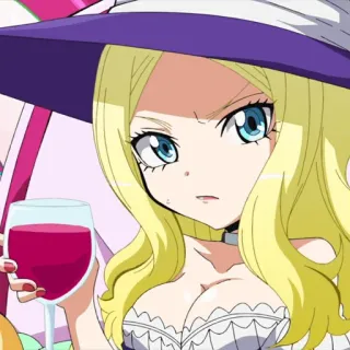 🌙 Anime, Wiedźma, Kobieta, Napój, Blondynka, Kreskówka telegram sticker