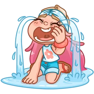 😭 płacz, smutny, łzy, zdenerwowany, kreskówka, emocje, dziewczyna telegram sticker