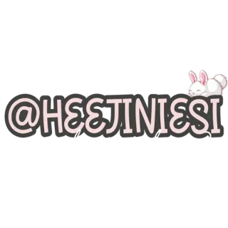 👩‍💻 @HEEJINIESI nome utente, carino, coniglio, adesivo whatsapp sticker