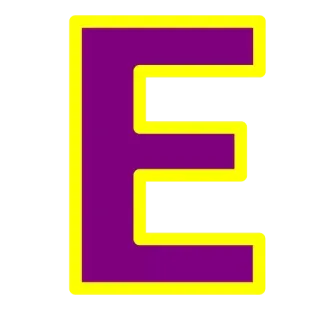 🔤 E Буква, Алфавит, Фиолетовый, Желтый, Е whatsapp sticker