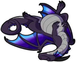 ☺️ dragão, desenho animado, fantasia, animal, adesivo, roxo, azul, fofo telegram sticker