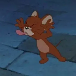 🐭 Jerry Mouse Cartone animato, Topo, Divertente, Jerry, Lingua telegram sticker