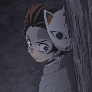 😠 Tanjiro Kamado Demon Slayer anime, demon slayer, tanjiro kamado, anime character, fox mask whatsapp sticker