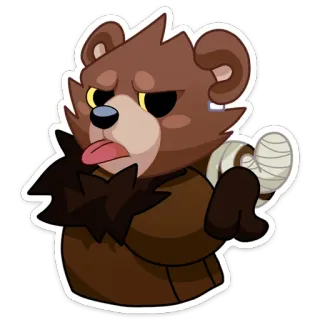 🤪 oso, dibujos animados, animal, pegatina whatsapp sticker