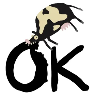 👌 OK krowa, kreskówka, ok, zwierzę, humor, śmieszne telegram sticker