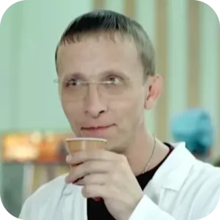 ✋ man, glasses, cup, person, portrait telegram sticker
