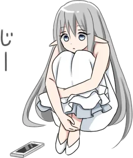 😒 じー Anime, Dziewczyna, Smutny, Słodki, Manga telegram sticker