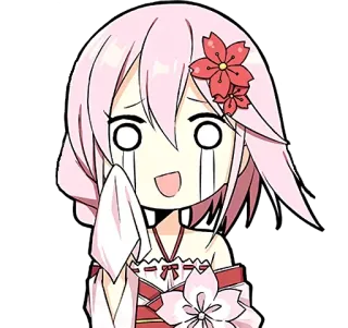 😭 Anime, Garota, Chibi, Chorando, Sakura, Lágrimas, Mangá whatsapp sticker