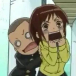 😵 anime, shock, paura, cartoni animati, espressione, reazione telegram sticker