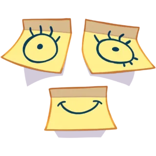 🎭 Auge, Lächeln, Gesicht, Haftnotiz, Emoji, Zeichnung whatsapp sticker