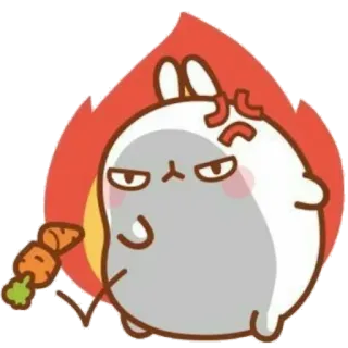 ☁️ うさぎ, バニー, にんじん, 怒り, かわいい, 動物, 漫画 telegram sticker