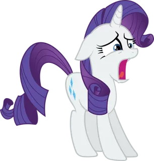 😨 Rarity My Little Pony Пони, Мультфильм, Рарити, Шок, Крик, My Little Pony telegram sticker