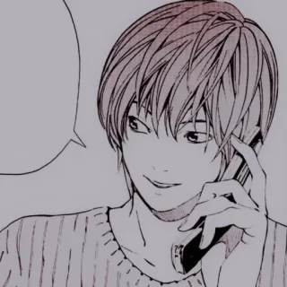 🕷 Light Yagami Death Note Anime, Manga, Light Yagami, Death Note, Telefonata, Personaggio telegram sticker